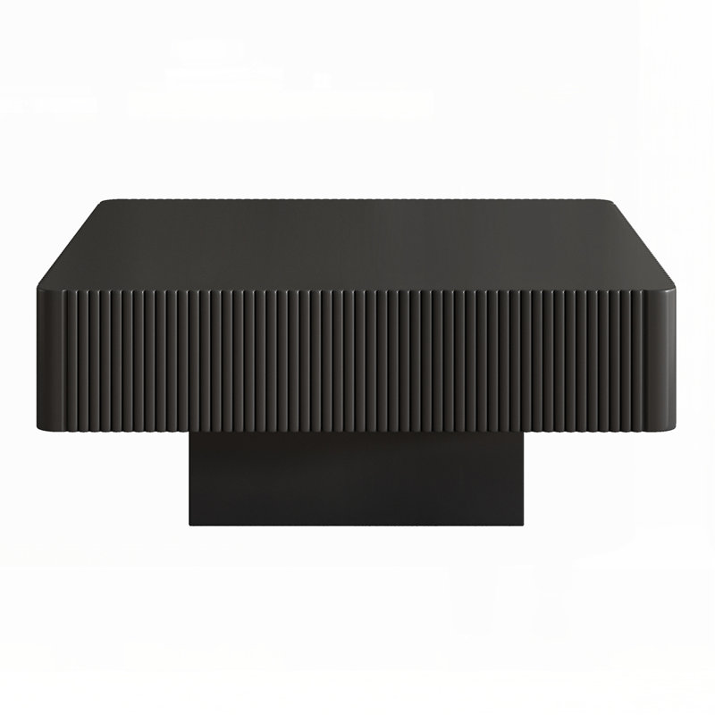 Square Fluted Coffee Table, Black