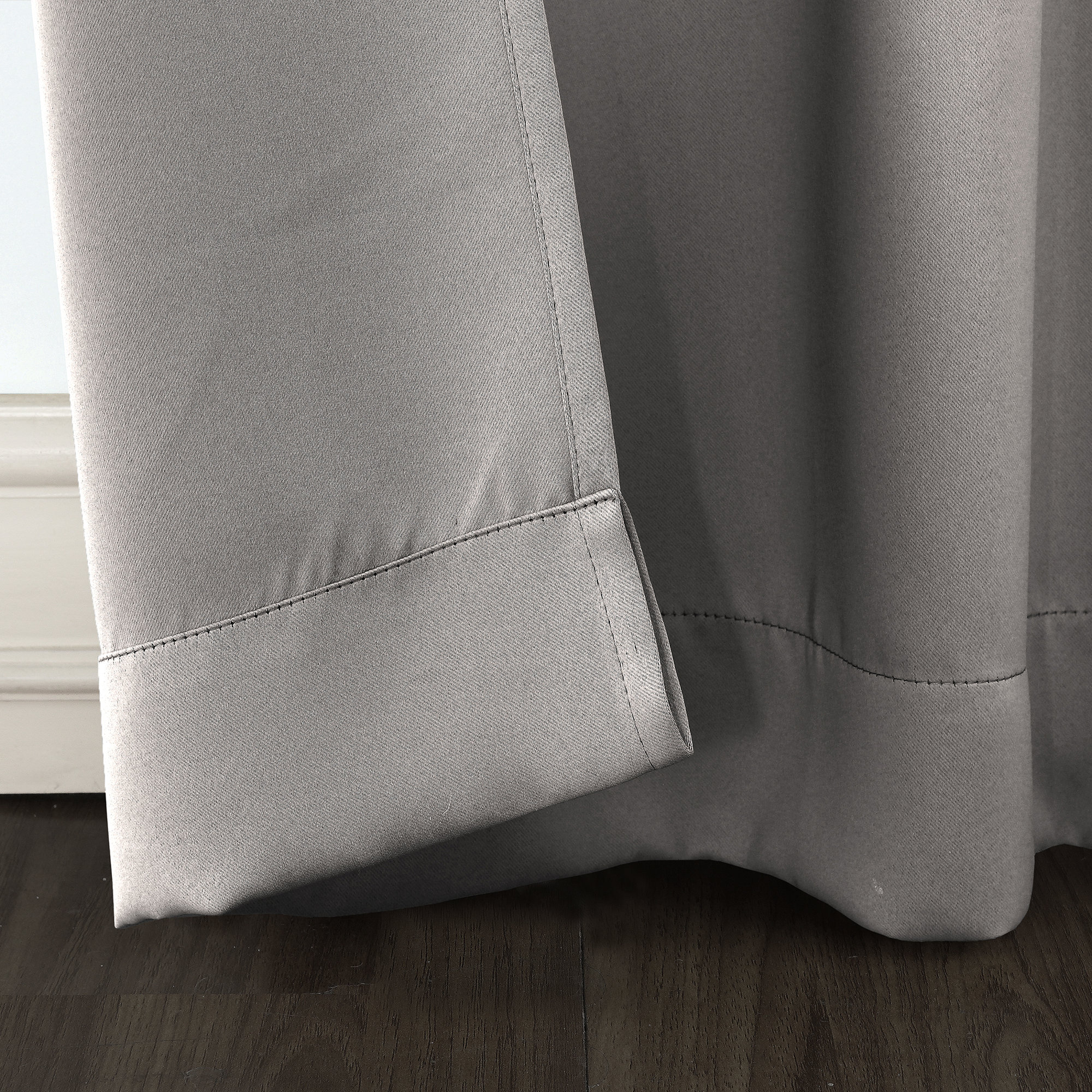 Thermal Blackout Rod Pocket Curtain Panel, 40" W x 95" L, Gray