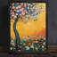 Art mural de style arbre floral noir encadré de style Gustav Klimt-22472367