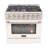 KUCHT Professional 36 in. 5.2 cu. ft. Dual Fuel Range for Natural Gas  with Sealed Burners and Convection Oven in Stainless Steel with White Oven Door-87227281-87227284