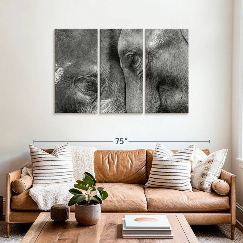 Brampt Inseparable Elephants, 36" H x 57" W