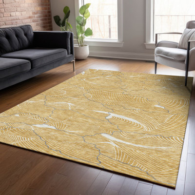 Tapis intérieur / extérieur doré Sahari 