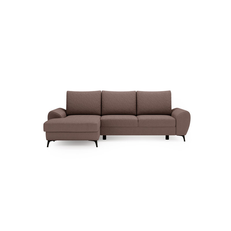 3 Seater Sofa Bed, Light Brown, Left Hand Facing