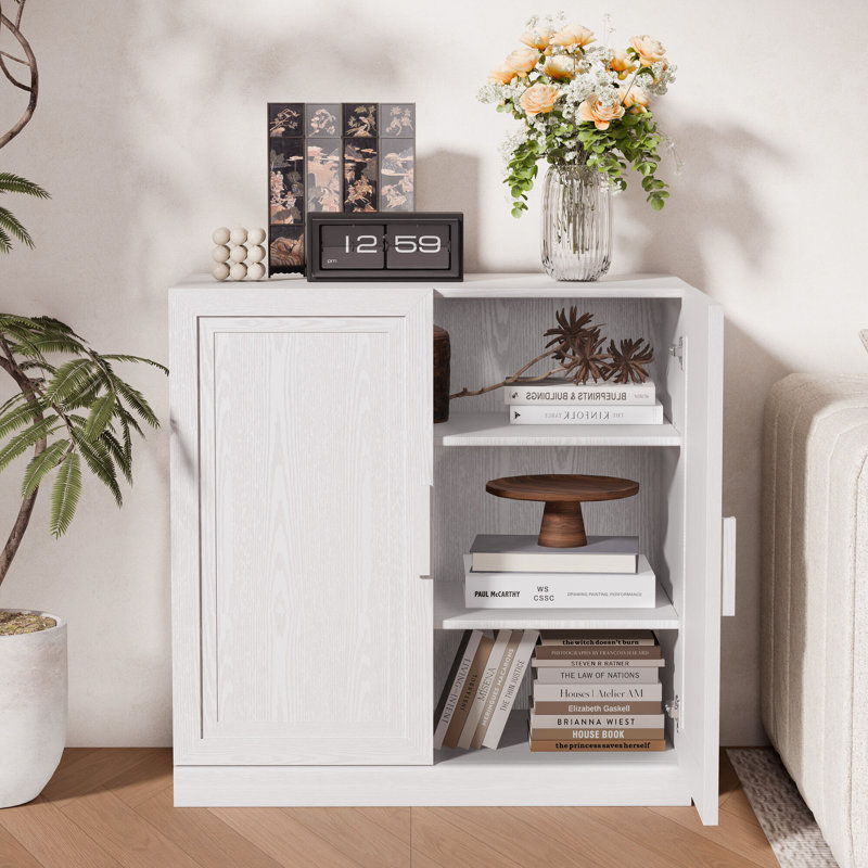 Armoire de rangement d'appoint en bois massif, Blanc, H 31 po x l 31 po x P 16 po