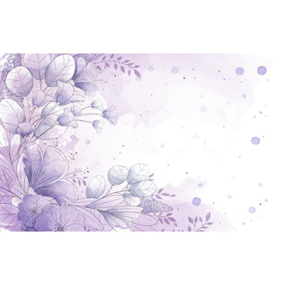 Murale pelez et collez de qualité supérieure - motif aquarelle floral