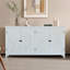 Armoire d'appoint 60 "avec 4 portes, buffet rustique en bois rustique - Buffet polyvalent avec rangement