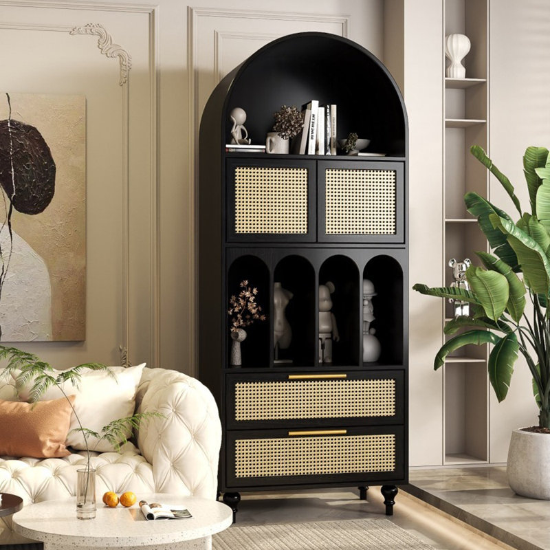 Bibliothèque de style américain, H 78,74 po x l 31,50 po x P 15,75 po, Noir