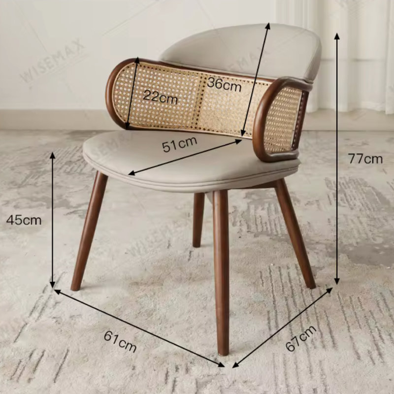 Olivia 17.5 " H Leather Upholstered Ash Solid Wood Side Chair