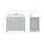 Meuble-lavabo simple 42 po avec plateau en quartz blanc Abbate-85364363
