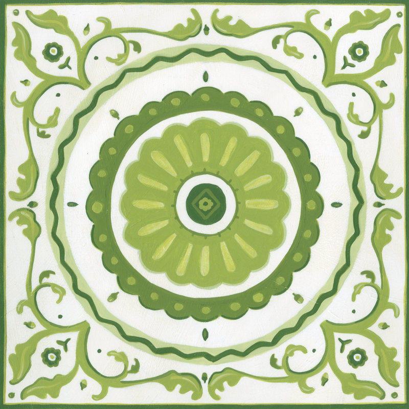 Folk Tile II by June Erica Vess - Wrapped Canvas Print, 30cm H x 30cm W