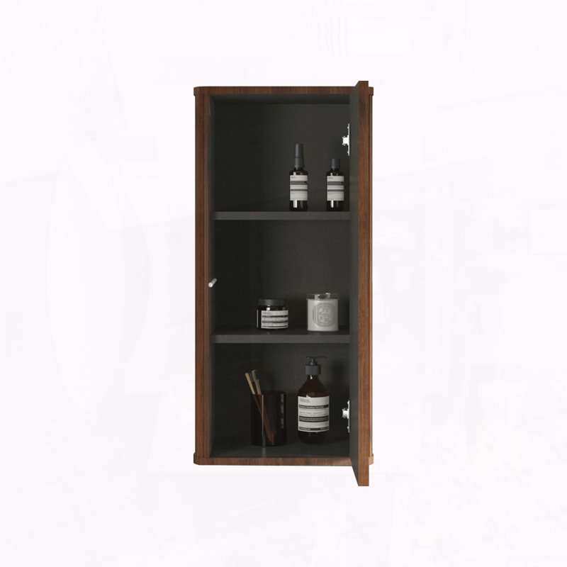 Etna Floating Side Cabinet – Striped Walnut with Push-Open Door
