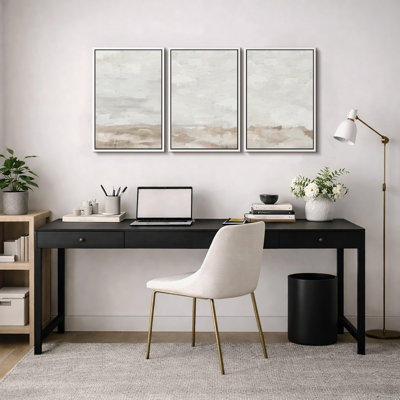 «Minimal Landscape», art de l'horizon doux et discret, images murales abstraites minimalistes neutres, impression sur toile encadrée, 3 pièces, art mural: 16 po x 24 po x 3 pièces, 24 po x 36 po x 3 pièces