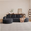 Canapé moderne incurvé moderne, ensemble de canapé modulaire rembourré sans os en chenille, ensemble modulaire de salon modulaire en L de 108,5 po avec 3 coussins, canapé-lit combiné gratuit pour le salon, la chambre à coucher-733446810-733446809
