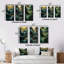 «Green Linear Symphony», 3 pièces sur toile-1793365630-1793365628