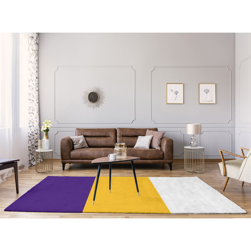 Tapis de zone en poly à rayures de football de minnesota, Rectangle 9 pi x 12 pi