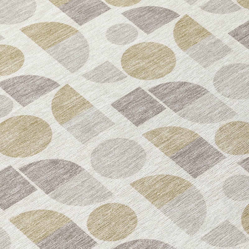 Machine Washable Indoor/Outdoor Chantille ACN2921 Geometric Rug, Ivory, 2'6" x 3'10"