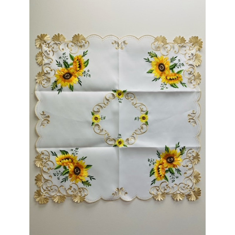 Nappe brodée (36 po²) - Tournesol