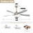 52" 5-ABS Blade Ceiling Fan With Led Light and Remote Control, DC, Silent, Forward and reverse(Brushed Nickel&Gray)-1725503402