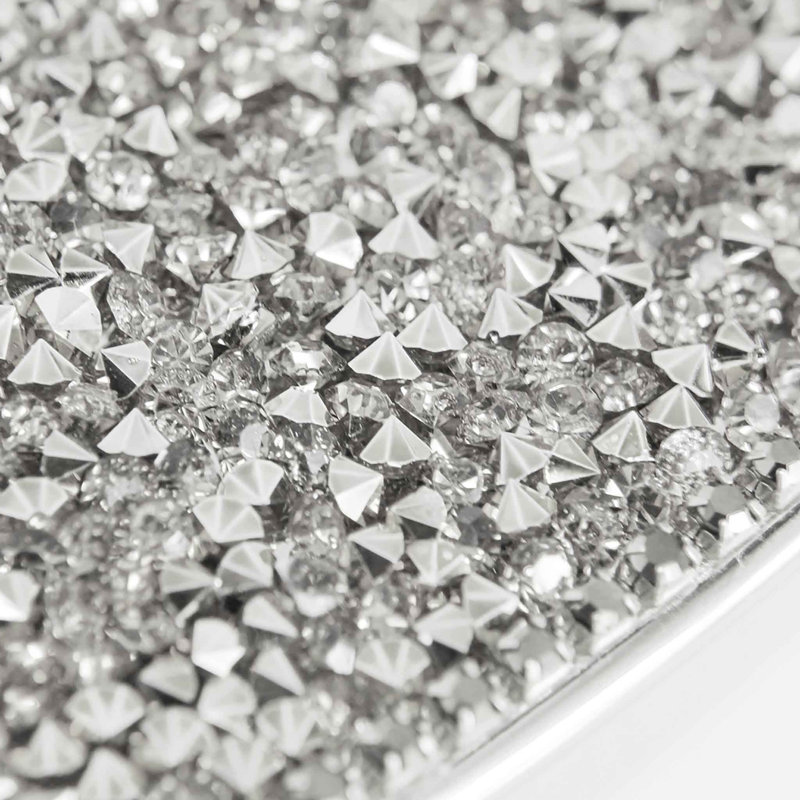 Plat de service lumineux en strass de 13 po Sparkles Home | Décoration de table ronde acrylique en acier inoxydable