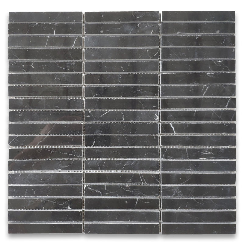 Carreau de mosaïque linéaire en marbre 12 po x 12 po pour mur et plancher