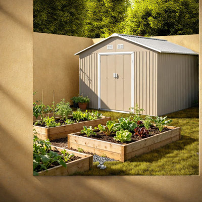 Spacious Storage Sheds Steel Modern Ventilated Backyard Garden Shelter