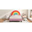 Lit plateforme tapissier simple Rainbow Design pour lit princesse pour garçons et filles, adolescents, coloré et rose