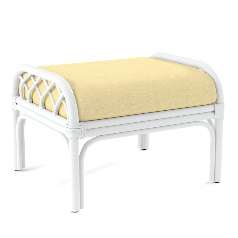 Edgewater Ottoman, Brown Geometric, 0456-33, Frost White
