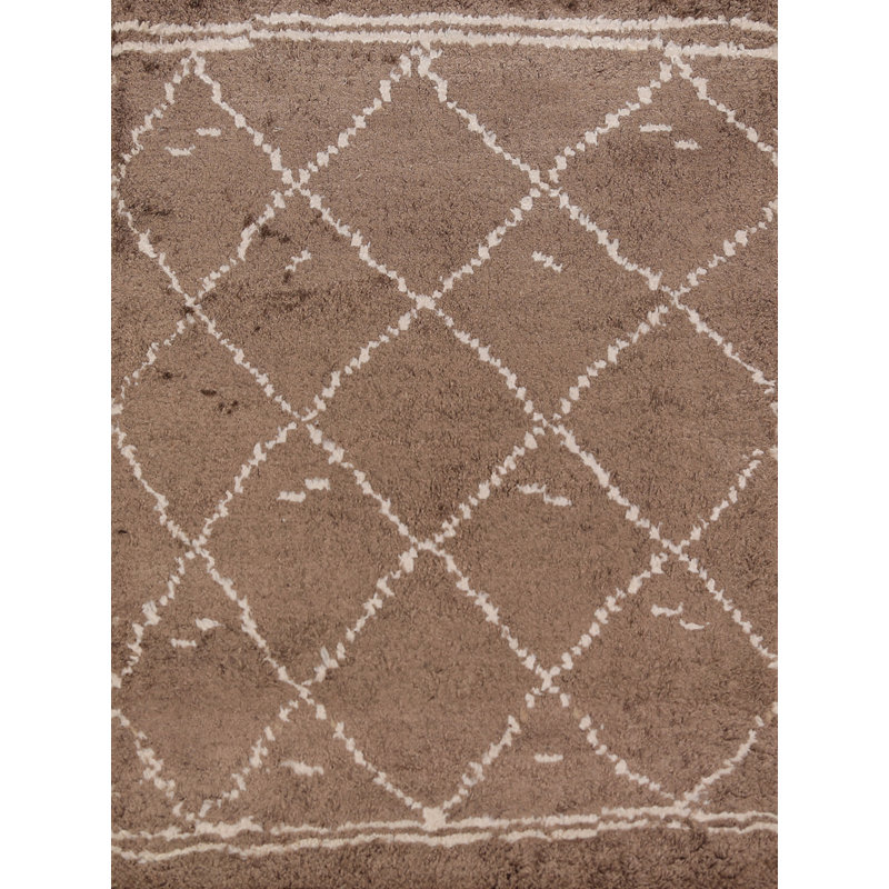 Brown Moroccan Oriental Accent Rug 2x3