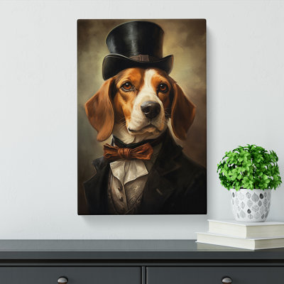 Beagle Victorian Art - Wrapped Canvas