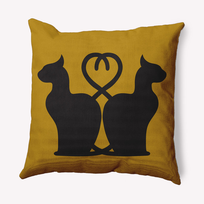 Coussin décoratif Conniving Cats, 18 po x 18 po, Or automne