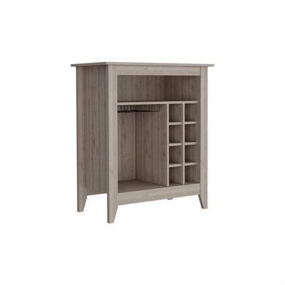 Bar Cabinet Castle, One Open Shelf, Six Wine Cubbies