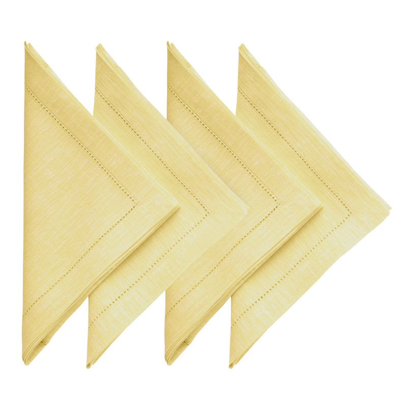 Milan - 100% Pure Linen Dinner Napkins, Butter Yellow