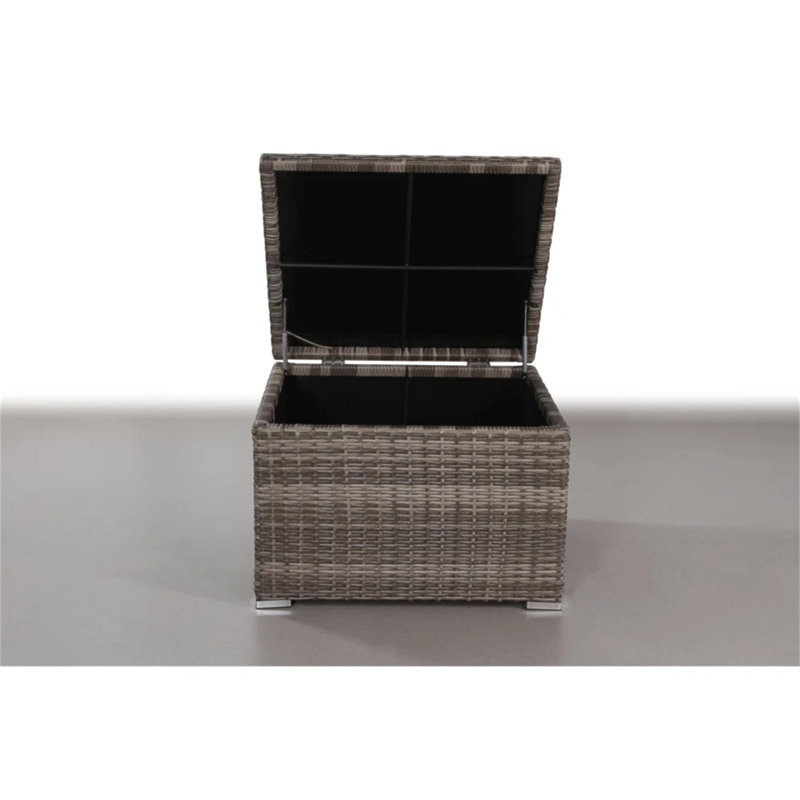 Patio End Table With Storage Space ,Wicker