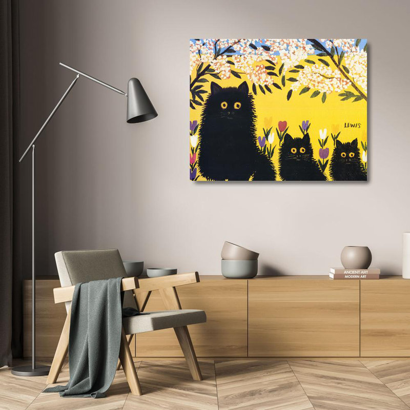 Three Cats, 19" H x 24" W