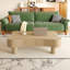 Table basse ronde en bois massif de 31,5 pouces avec tablette de rangement, design rustique moderne pour le salon (noir)