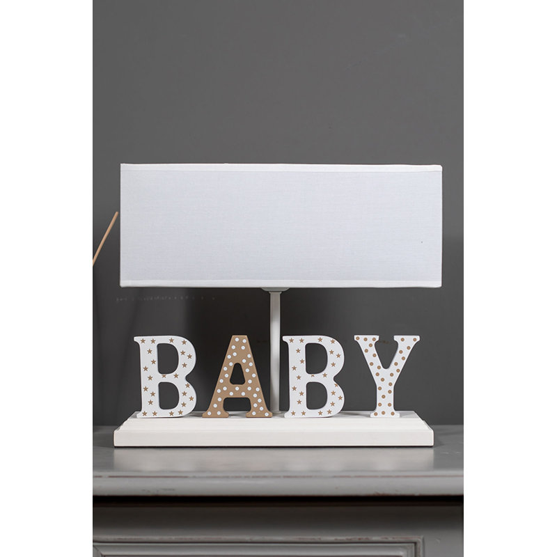 Lampe de table 11 po Ezabel, Blanc, Brun
