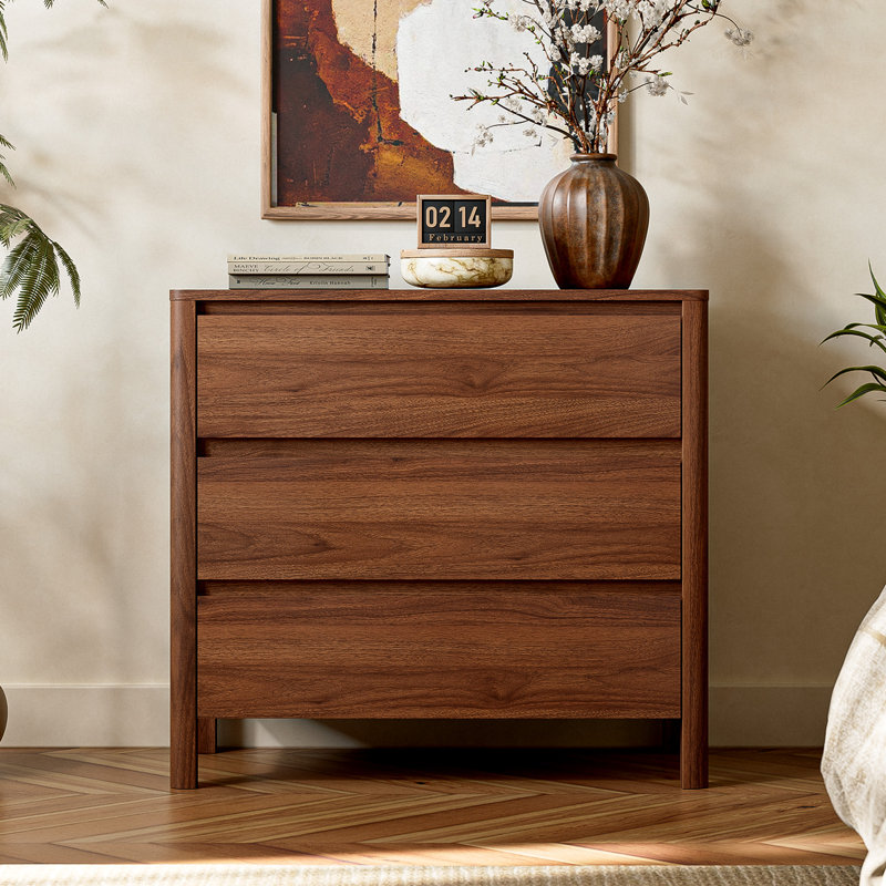 Commode 3 tiroirs l 31,4 po, Brun