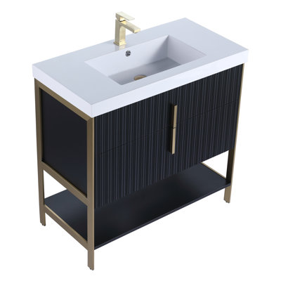 Meuble-lavabo moderne avec plateau en acrylique blanc Fine Fixtures Serenity
