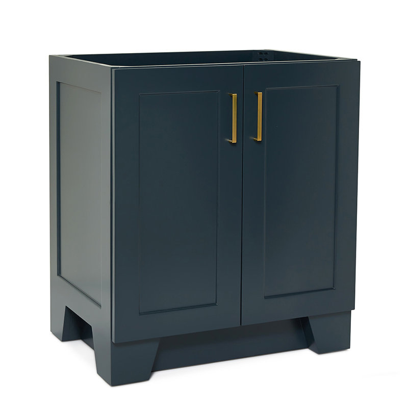 31 IN.  Single Bathroom Vanity, Oval, Midnight Blue, Black Quartz