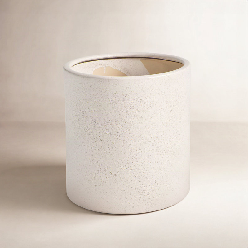 Carolyn Ceramic Pot Planter, Matte Ivory