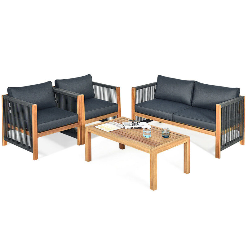 Acacia 4 - Person Patio Conversation Set with Cushions