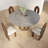 Amberly 53''/59'' Modern Round Dining Table With 360° Rotating Lazy Susan Kitchen Table For 4-10 People, One-step Installation-1711534789-1713620916