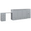 Lit polyvalent pour grand lit avec espace spacieux et unité intégrée en connexion grise, configuration généreuse combinée