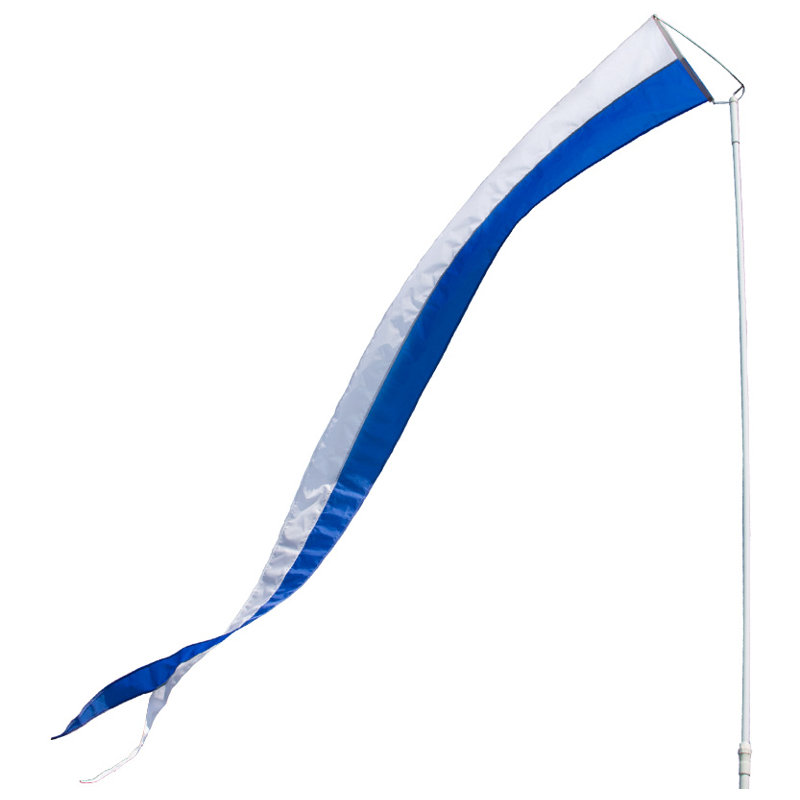 Fanion en nylon Rabun, H 168 po x l 24 po x P 0,5 po, Bleu gris / blanc