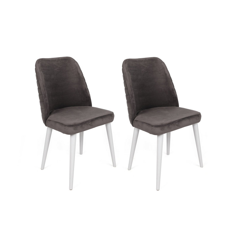 Ensemble de chaises (4 pièces), Anthracite, Blanc