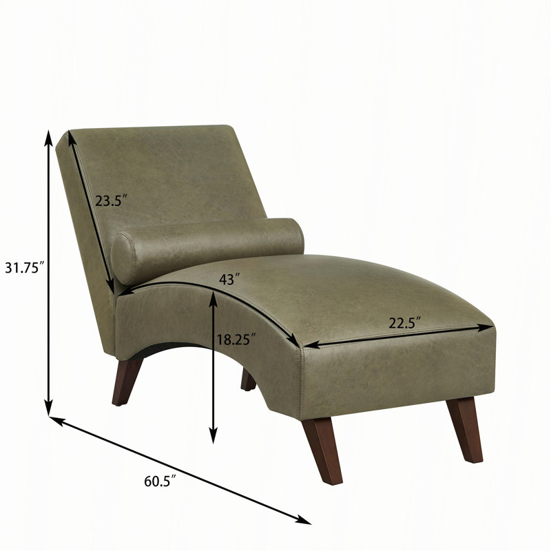 Méridienne avec tissu technique et traversin, Olive Green
