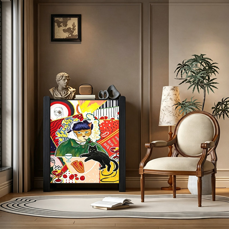 Armoire de vestibule French Abstract Art, H 45,27 cm x l 31,49 cm x P 16,92 cm