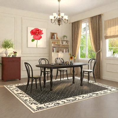 Vintage solid wood ash dining table set