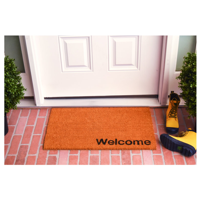 Tapis d'entrée antidérapant Kasper, L 17 po x L 29 po, Orange