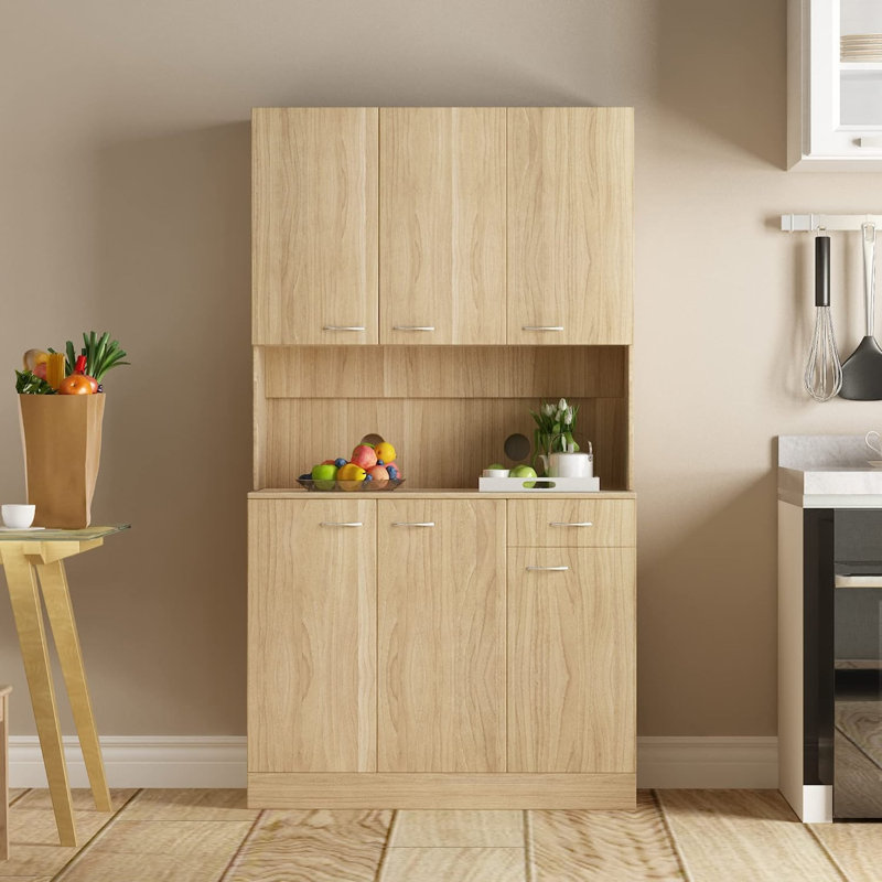 70.87 " H Kitchen Pantry, Oak